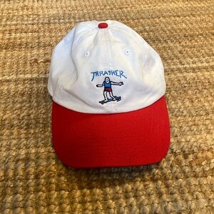 THRASHER GONZ OLD TIMER HAT WHITE/RED